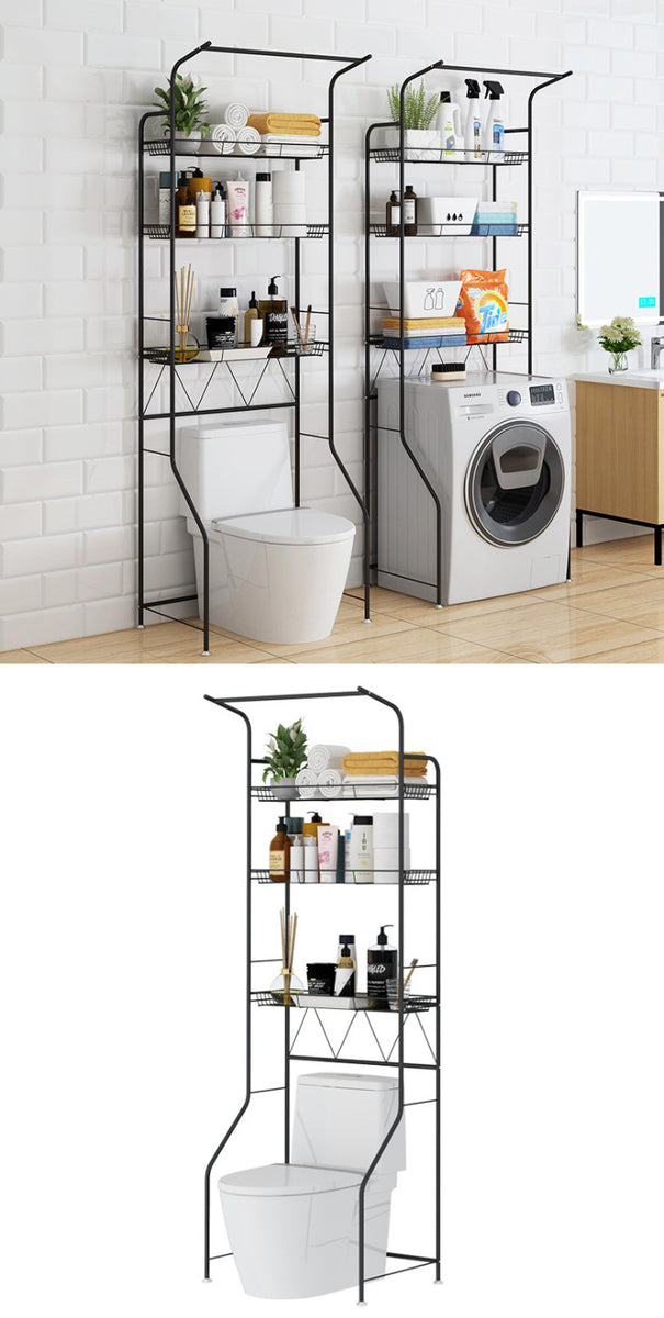 Badkamerrek, opbergkast boven op het toilet, met 3 planken, toiletrek, opbergrek voor badkamer met 3 planken (157 x 55 x 26 cm (wit Badkamerrek, opbergkast boven op het toilet, met 3 planken, toiletrek, opbergrek voor badkamer met 3 planken (157 x 55 x 26 cm (wit