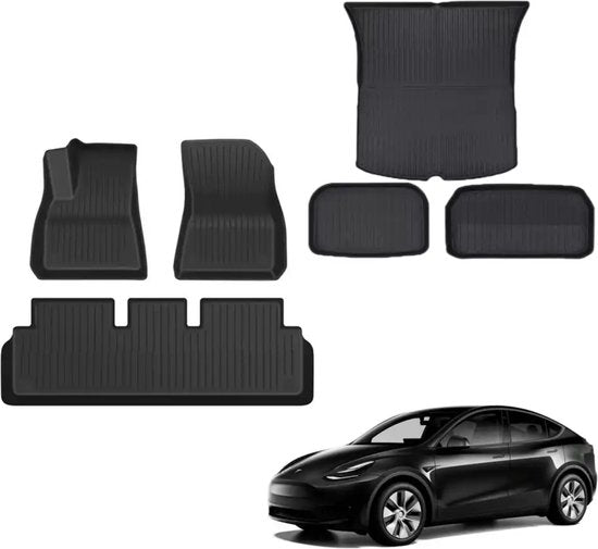 Tesla Model Y Rubberen Vloermatten - Automatten Set van 6 - Interieur Auto Accessoires 21/22/23