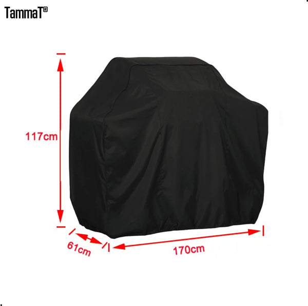TammaT - BBQ Hoes - Waterdichte beschermhoes - UV bescherming - Maat L 170 x 61 x 117 cm - Met trekkoord